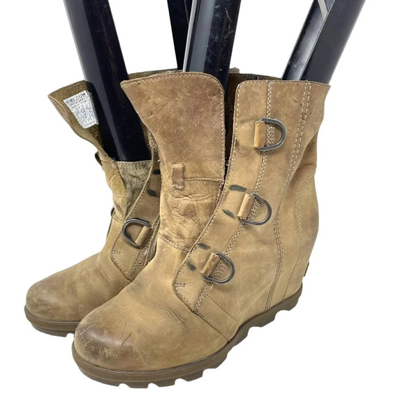 Sorel Joan of‎ Arctic Wedge II Boots Ash Brown Size US 7.5 **Flawed - Picture 1 of 11